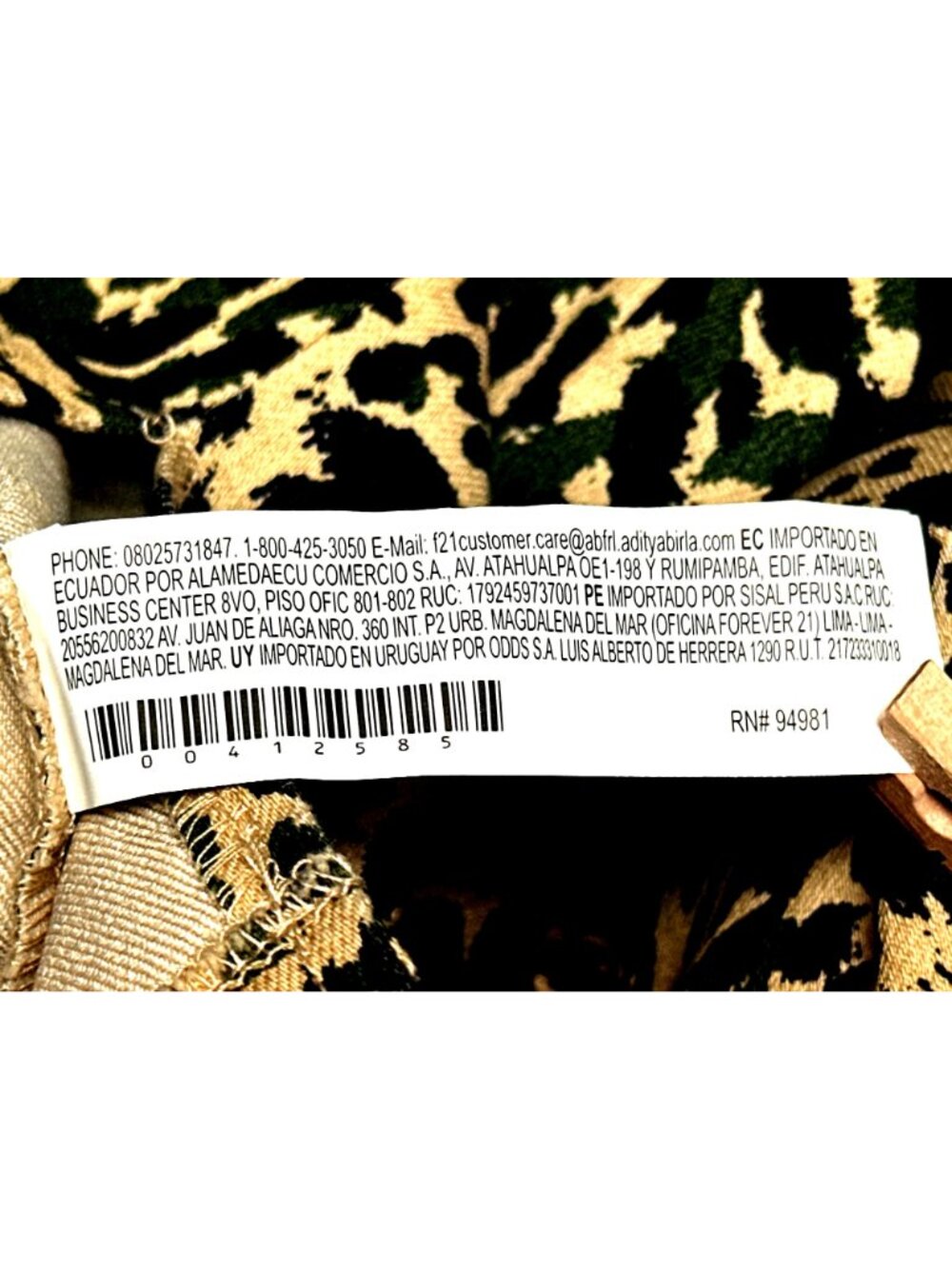 Forever 21 M Leopard Print Mini Dress Beige Black Spaghetti Strap Front Slit Zip - Picture 9 of 12